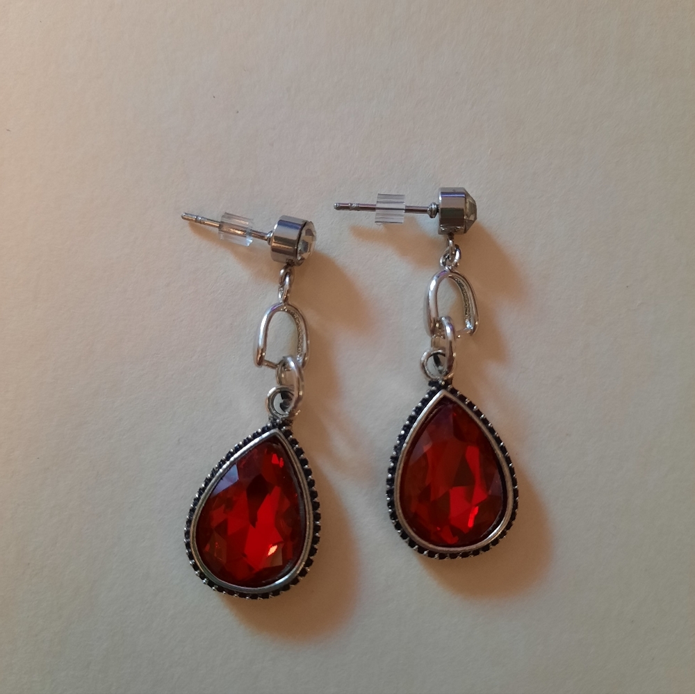 Red Drop Earrings